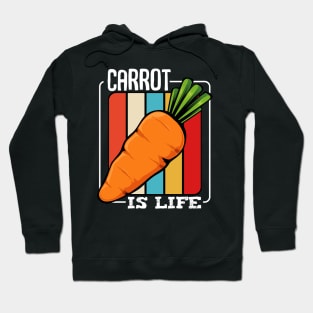 Carrots - Carrot Is Life - Retro Style Vegetable Vintage Hoodie
